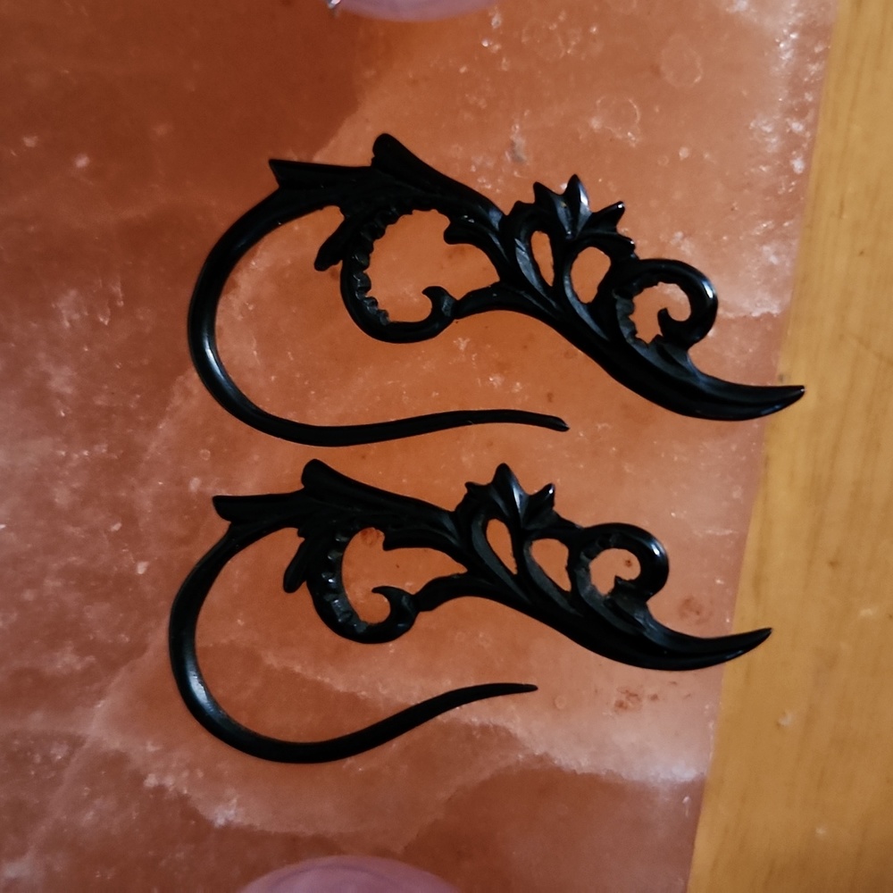 Hand carved earrings